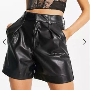 NWOT Abercrombie & Fitch vegan leather tailored shorts